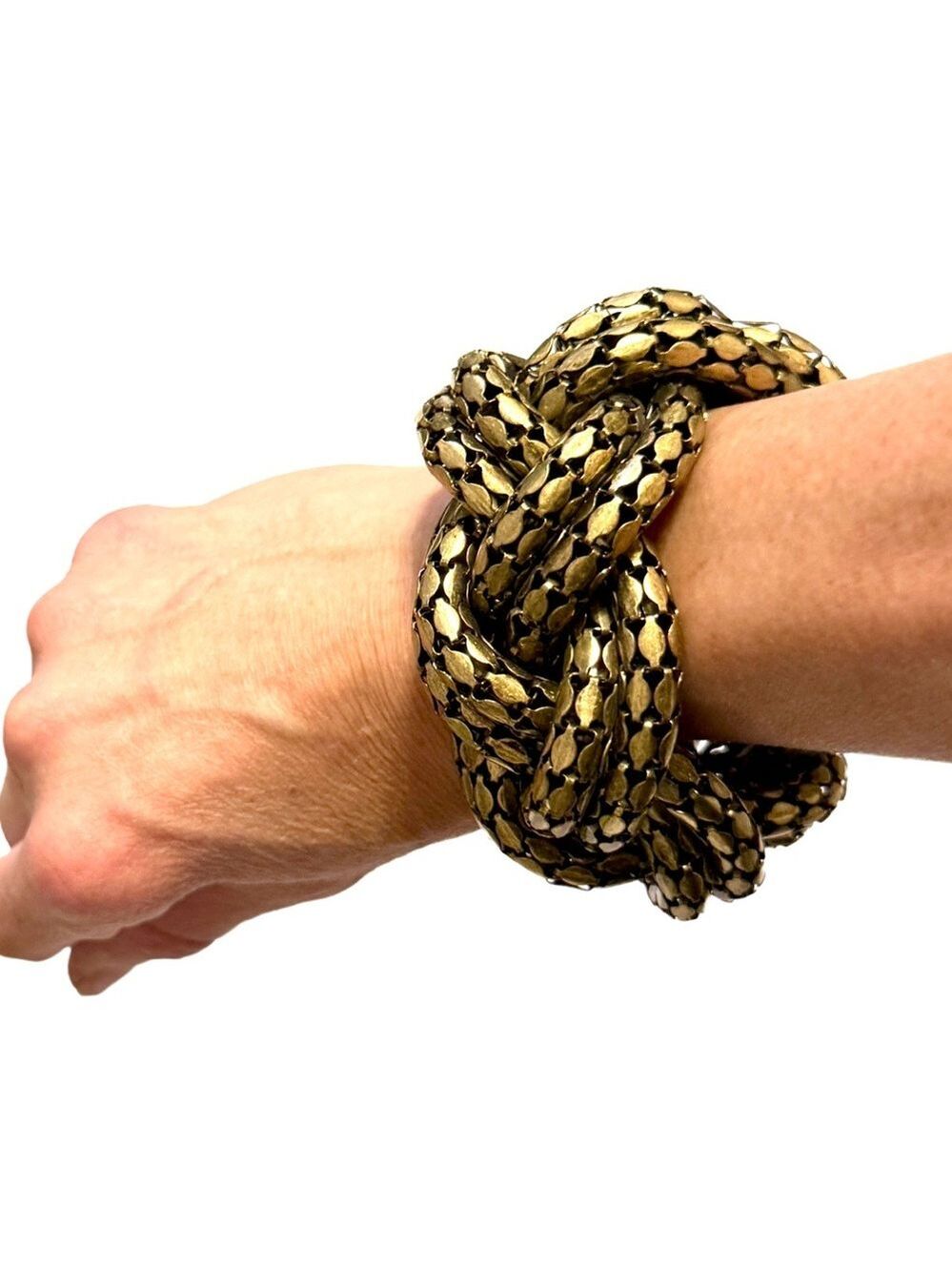 White House Black Market Gold Braided Statement Bracelet - Picture 2 of 6